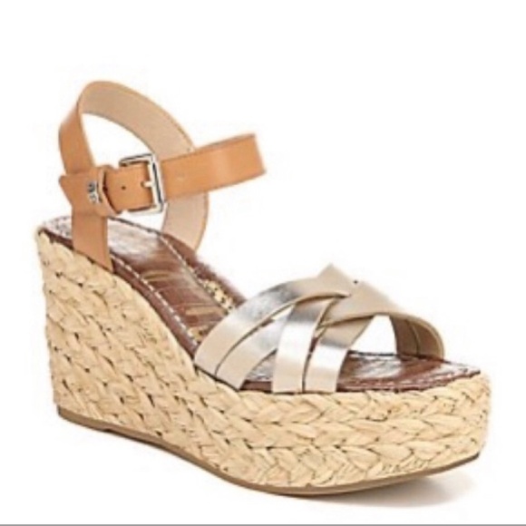 Sam Edelman Gold and Tan Platform Sandals - Picture 2 of 10